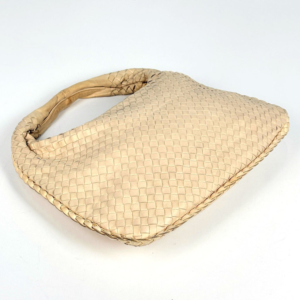 Bottega Veneta Intrecciato Light Beige Leather Handbag Shoulder Bag (Pre-Owned)