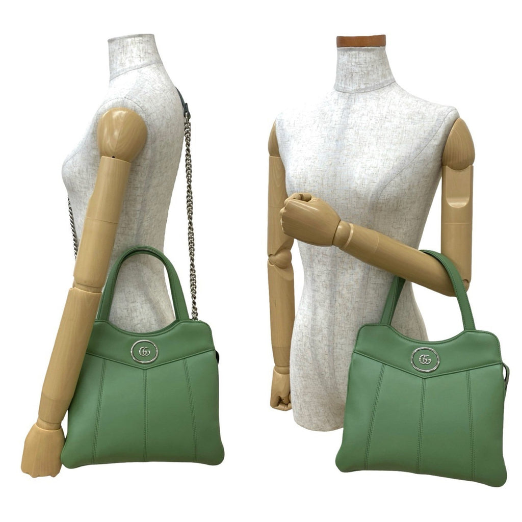 Gucci Green Leather Handbag Shoulder Bag (Pre-Owned)