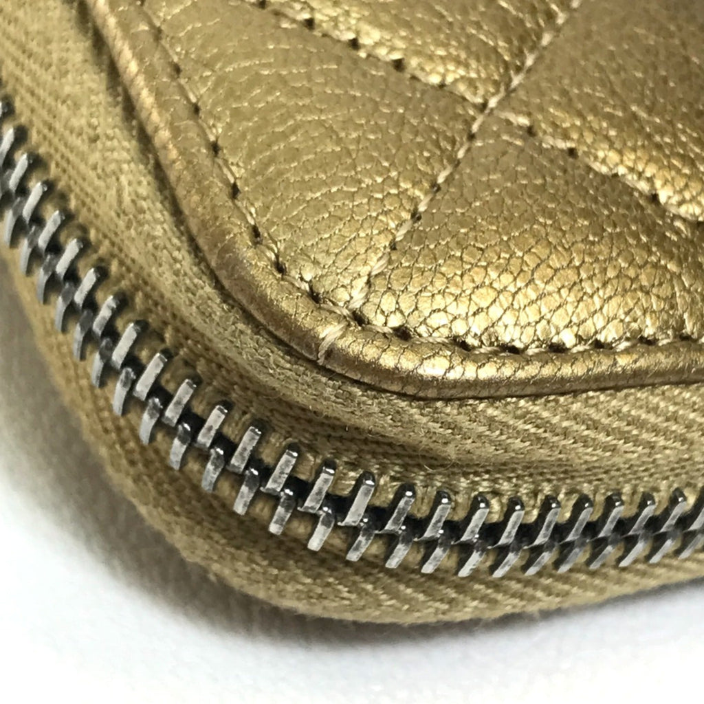 Chanel Gold Leather Long Wallet (Bi-Fold) (Pre-Owned)