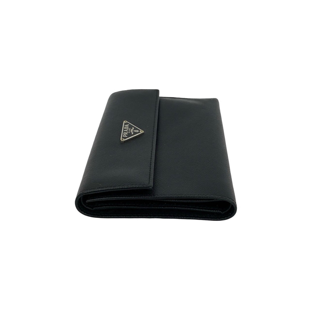 Prada Black Leather Wallet (Tri-Fold) (Pre-Owned)