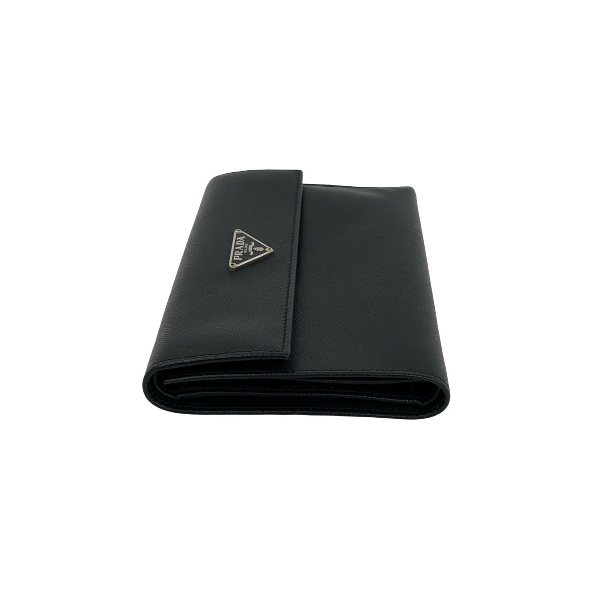 Prada Black Leather Wallet (Tri-Fold) (Pre-Owned)