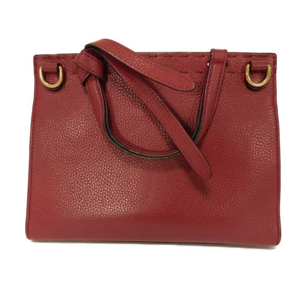 Gucci Gg Marmont Red Color Leather Handbag Shoulder Bag (Pre-Owned)