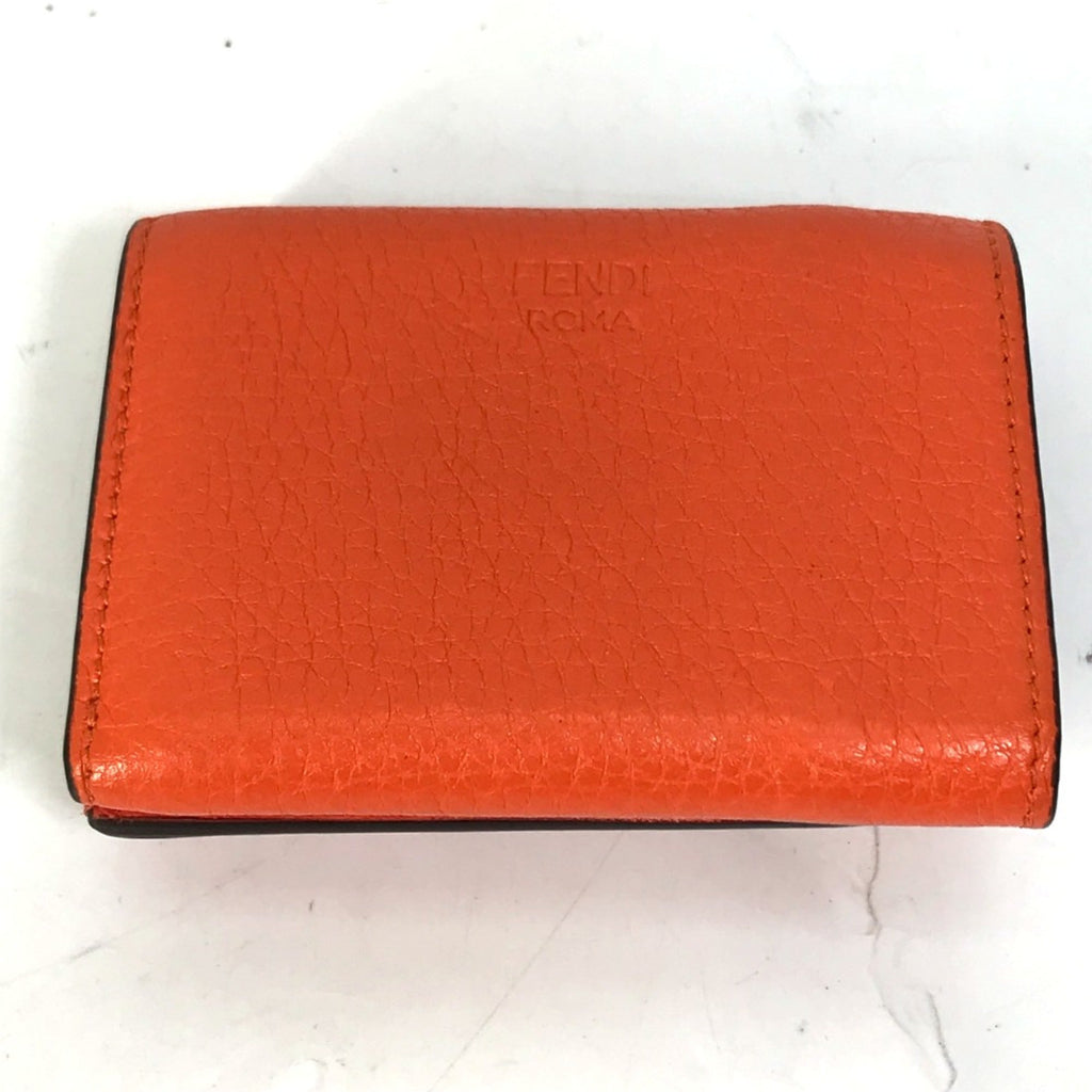 Fendi Orange Leather Wallet (Tri-Fold) (Pre-Owned)
