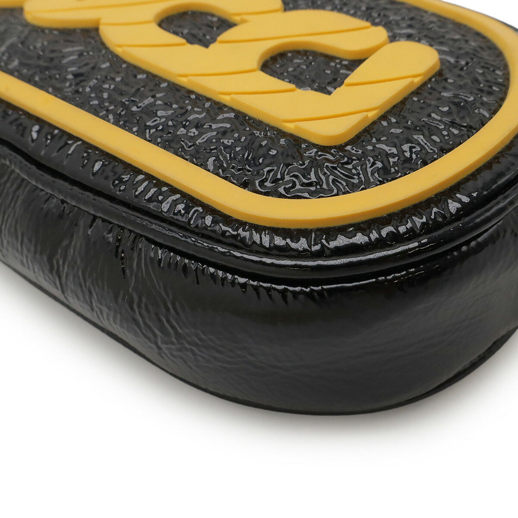 Gucci Black Yellow Patent Leather Rubber Pochette Shoulder Bag (Pre-Owned)