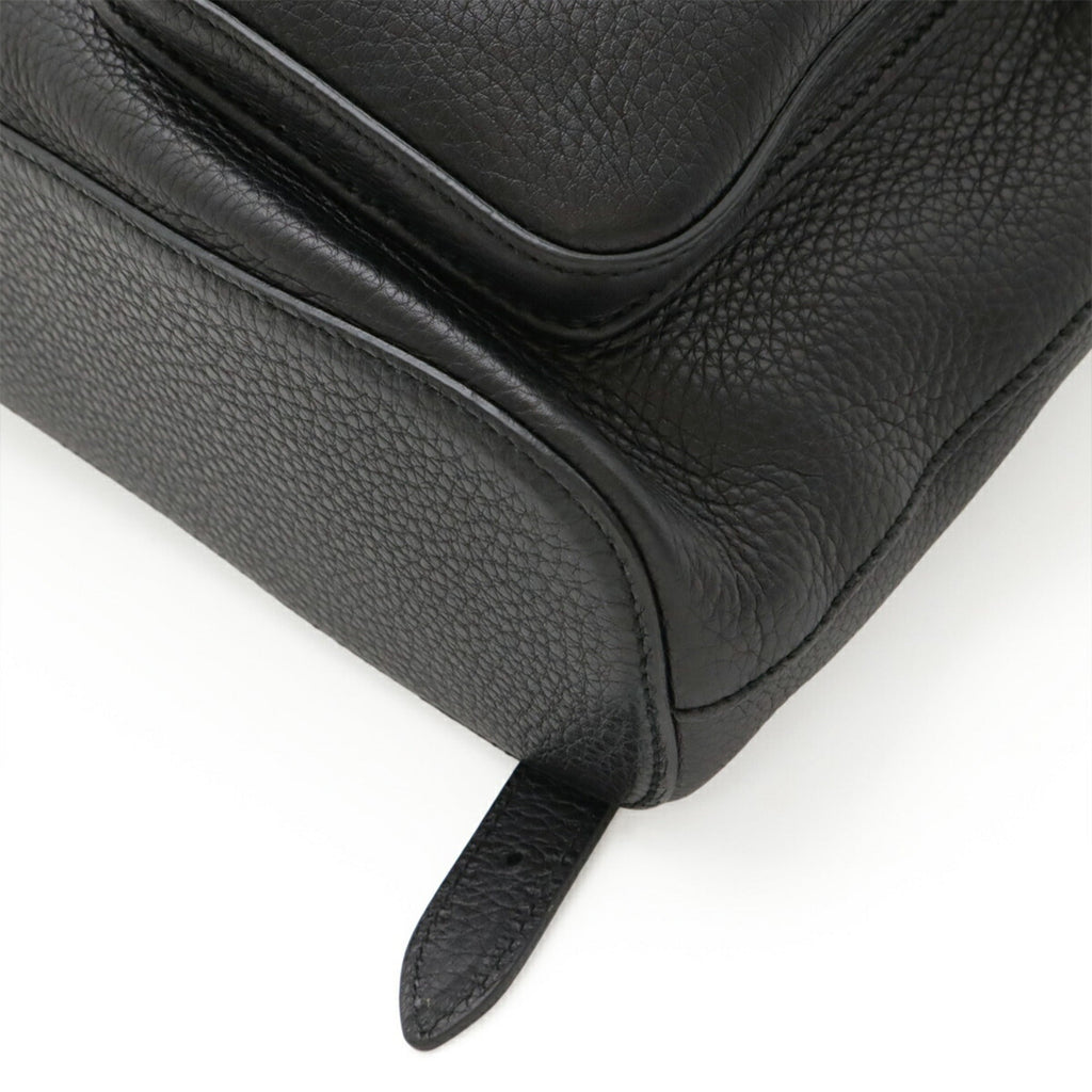 Gucci Black Bamboo Leather Backpack Shoulder Bag (Pre-Owned)