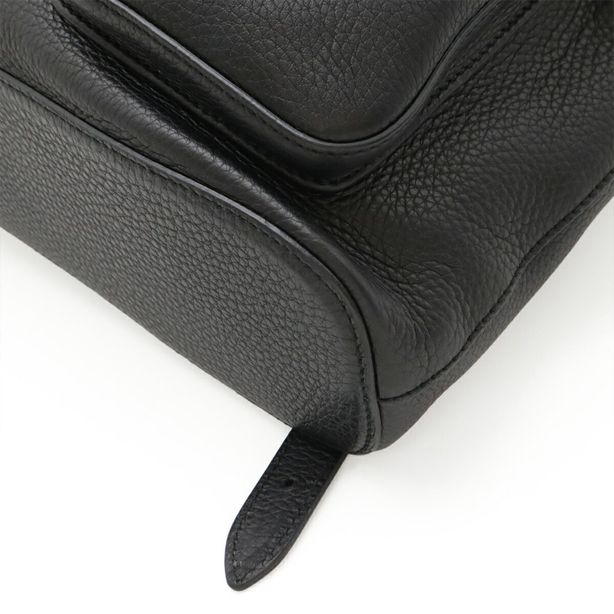 Gucci Black Bamboo Leather Backpack Shoulder Bag (Pre-Owned)