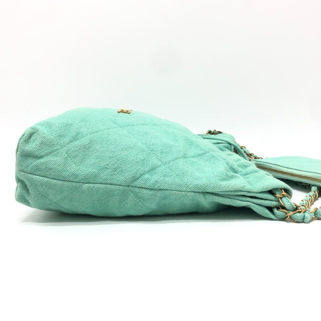 Chanel Matelasse Green Turquoise Denim Handbag Shoulder Bag (Pre-Owned)