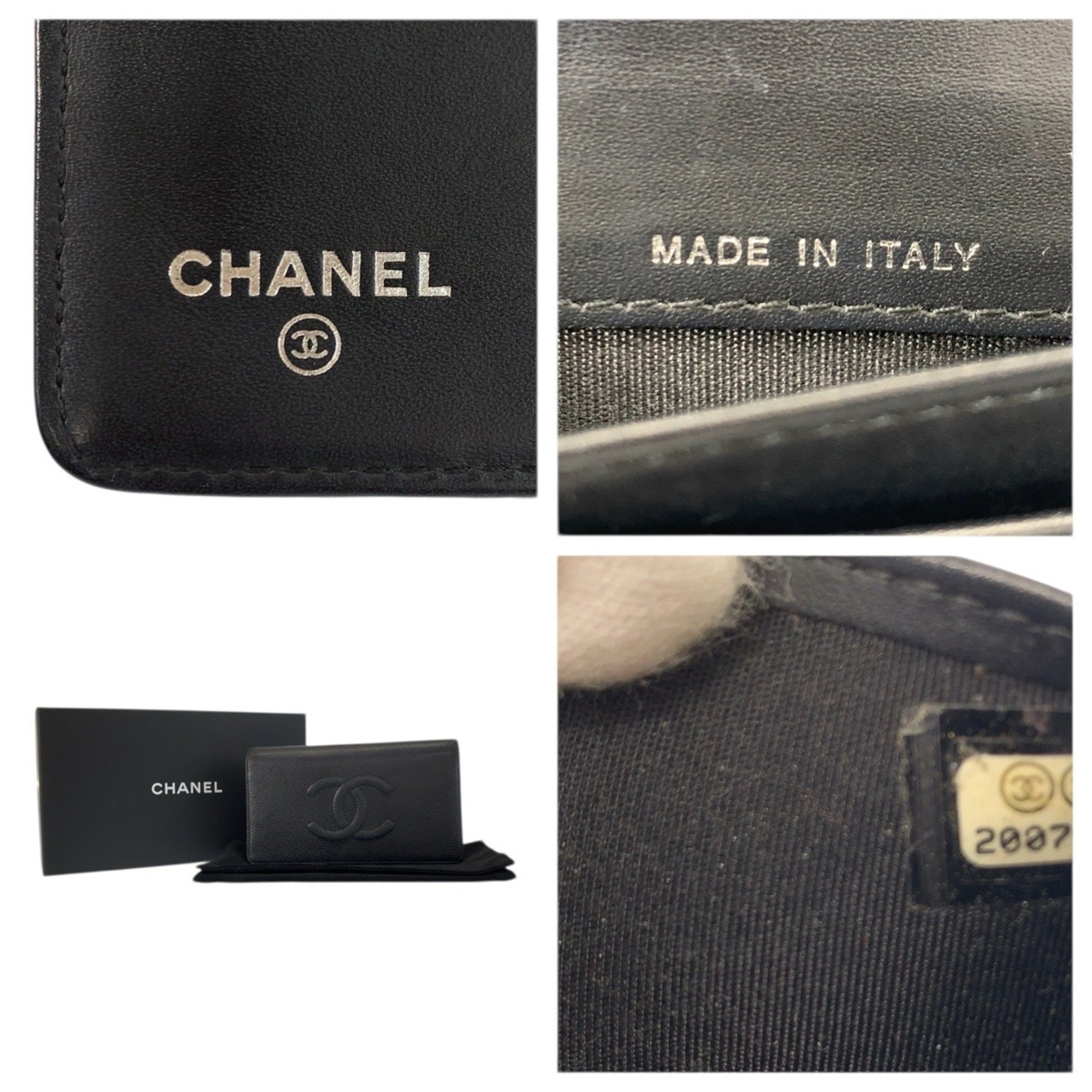 Chanel Black Leather Wallet (Bi-Fold) (Pre-Owned)