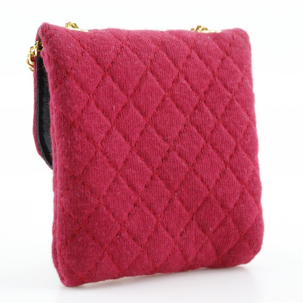 Chanel Red Color Cotton Pouch (Pre-Owned)