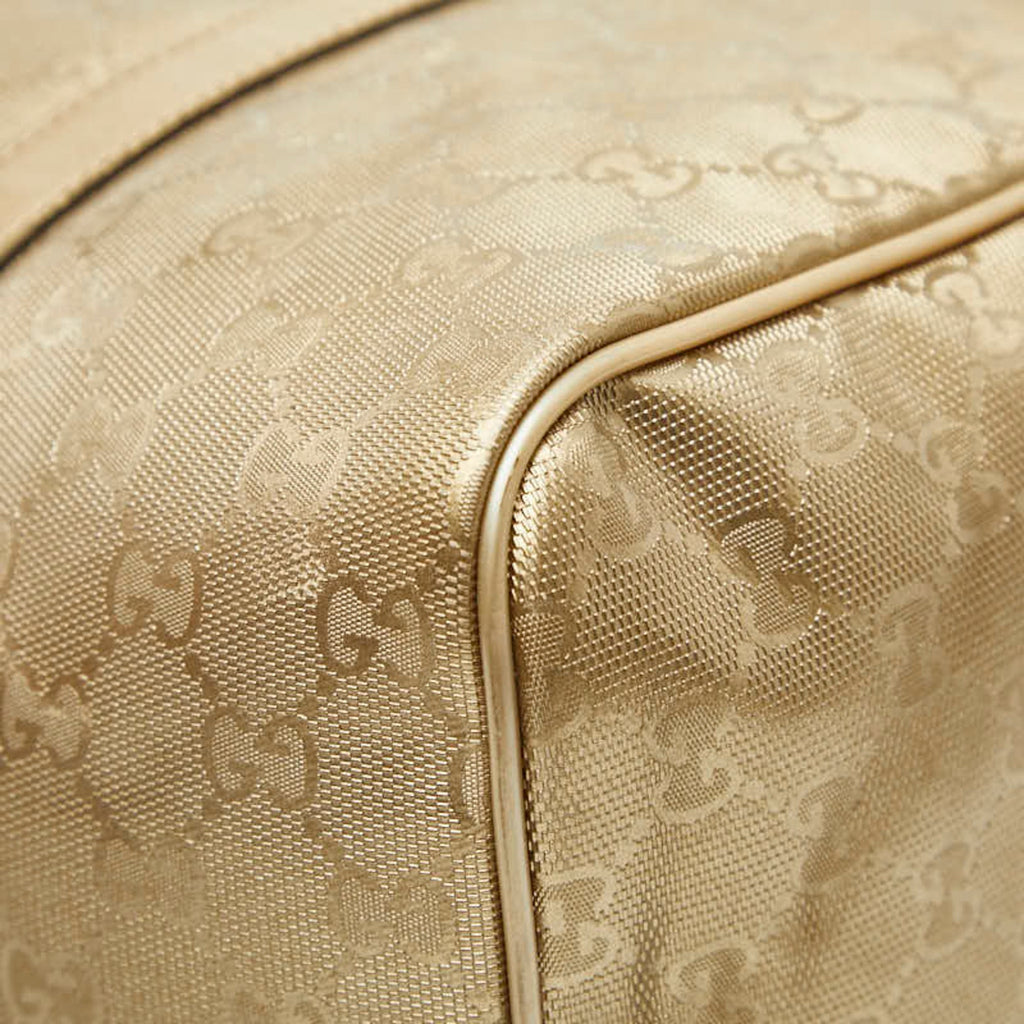 Gucci Gold Pvc Leather Handbag (Pre-Owned)