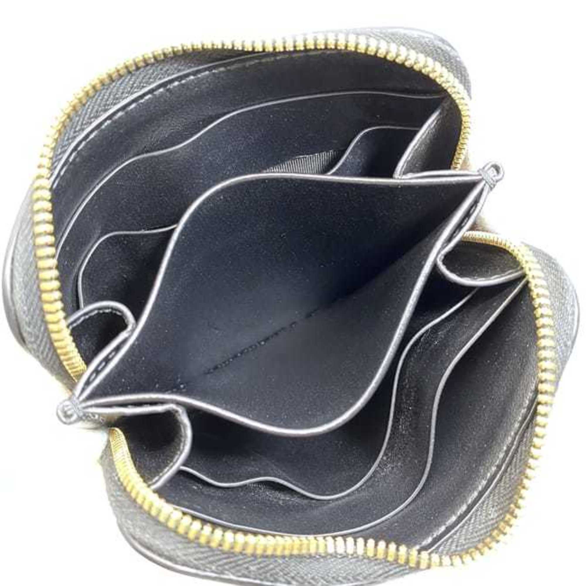 Bottega Veneta Black Leather Coin Purse/Coin Case (Pre-Owned)