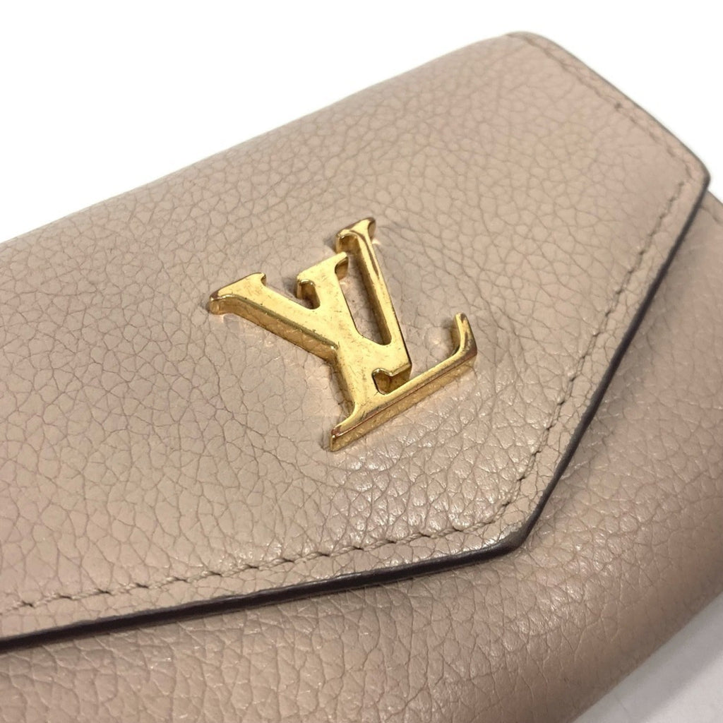 Louis Vuitton Beige Grayish Leather Wallet (Tri-Fold) (Pre-Owned)