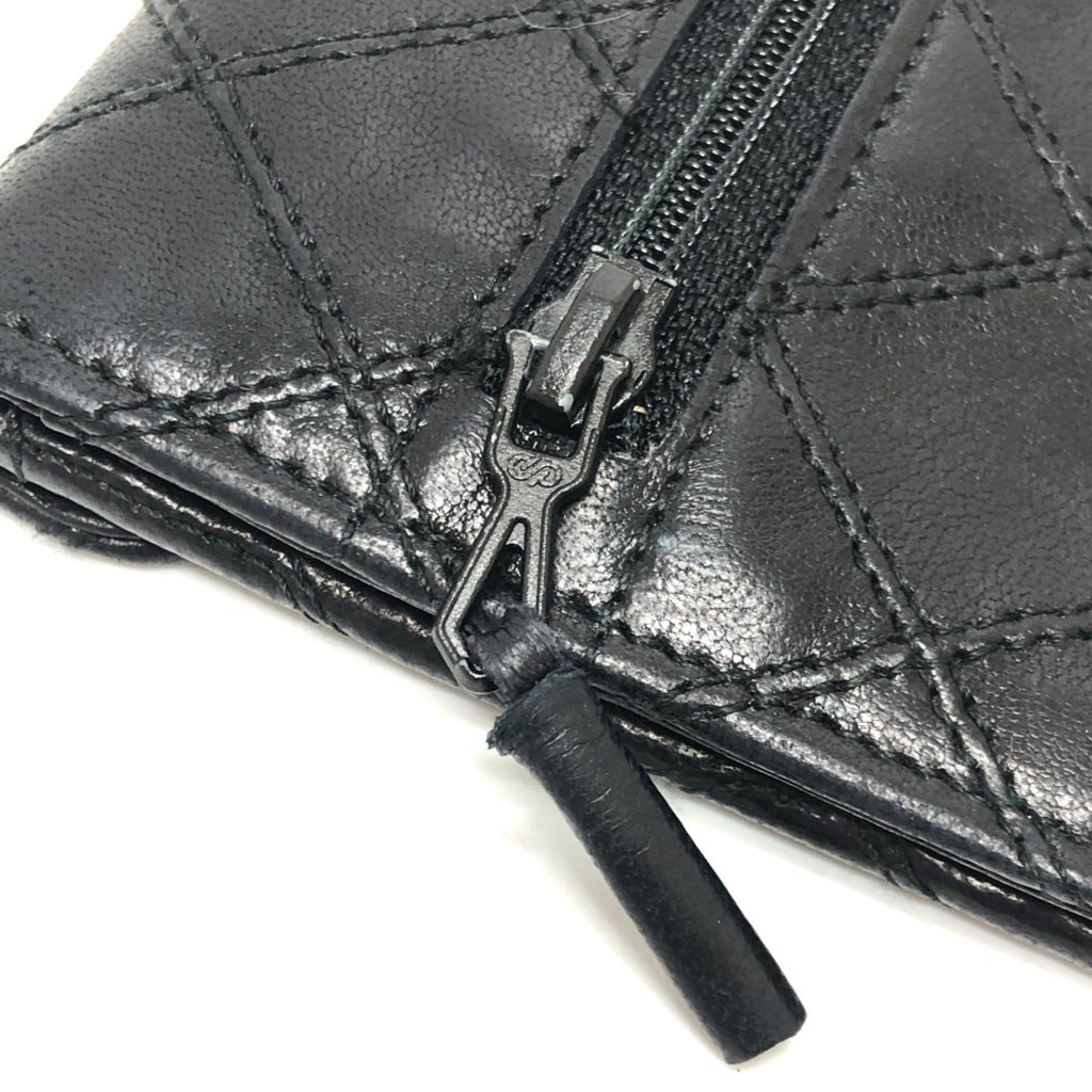 Chanel Black Leather Long Wallet (Bi-Fold) (Pre-Owned)