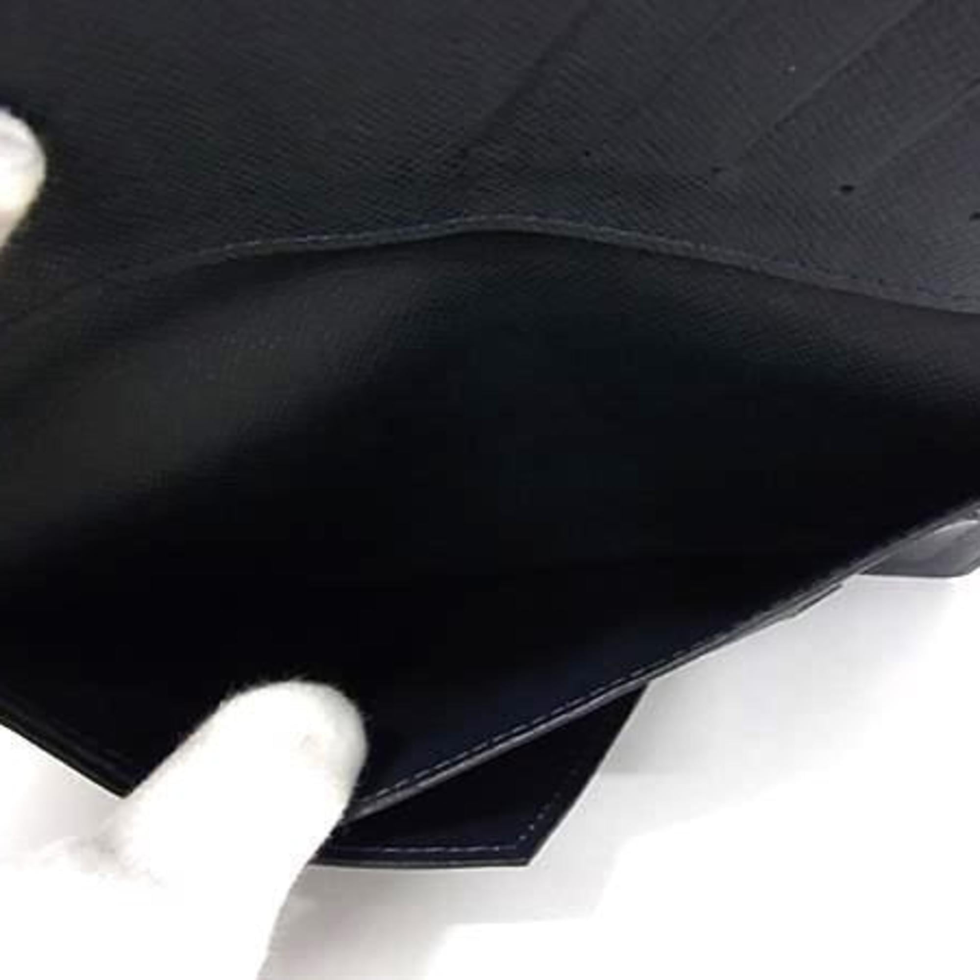Louis Vuitton Taiga Boreal Navy Taiga Leather Long Wallet (Bi-Fold) (Pre-Owned)