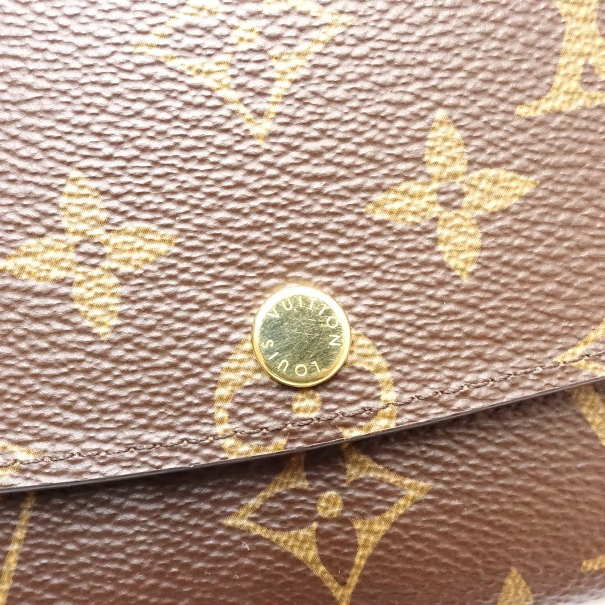 Louis Vuitton Brown Fuchsia Canvas Long Wallet (Bi-Fold) (Pre-Owned)