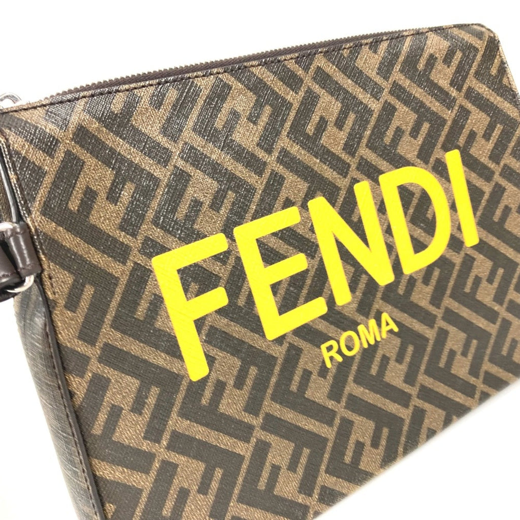 Fendi Brown Leather Clutch Bag (Pre-Owned)