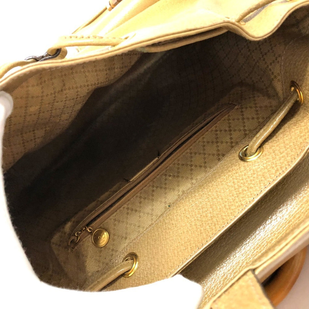 Gucci Bamboo Beige Leather Backpack (Pre-Owned)