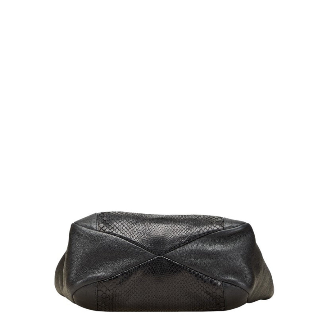 Gucci Black Leather Shoulder Bag Tote Bag (Pre-Owned)