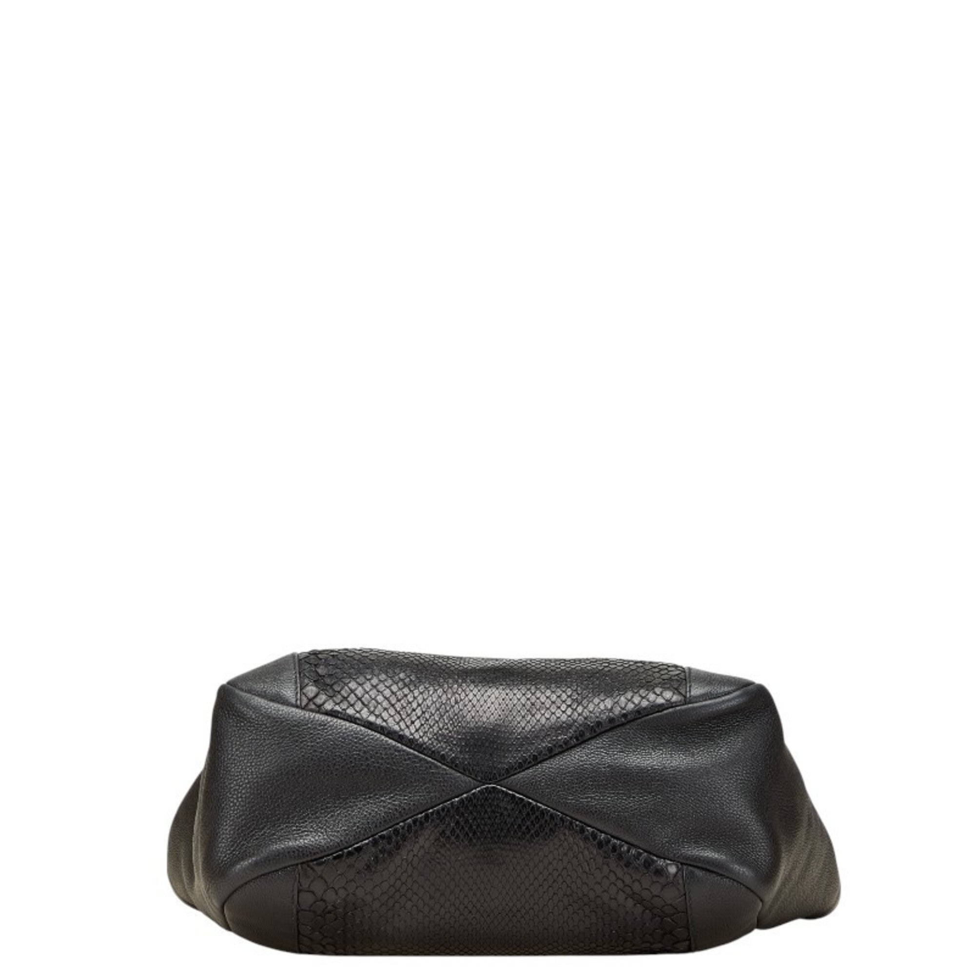 Gucci Black Leather Shoulder Bag Tote Bag (Pre-Owned)