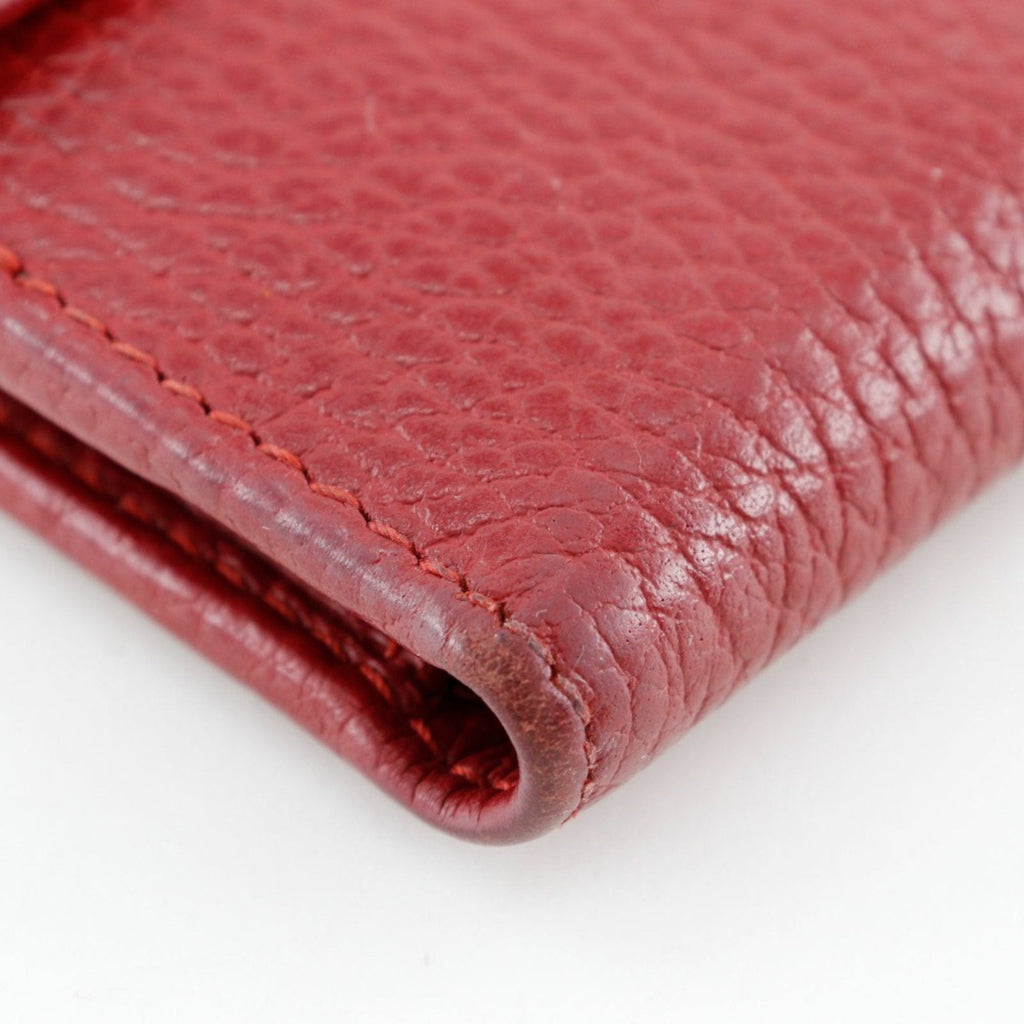 Gucci Red Color Leather Wallet (Bi-Fold) (Pre-Owned)