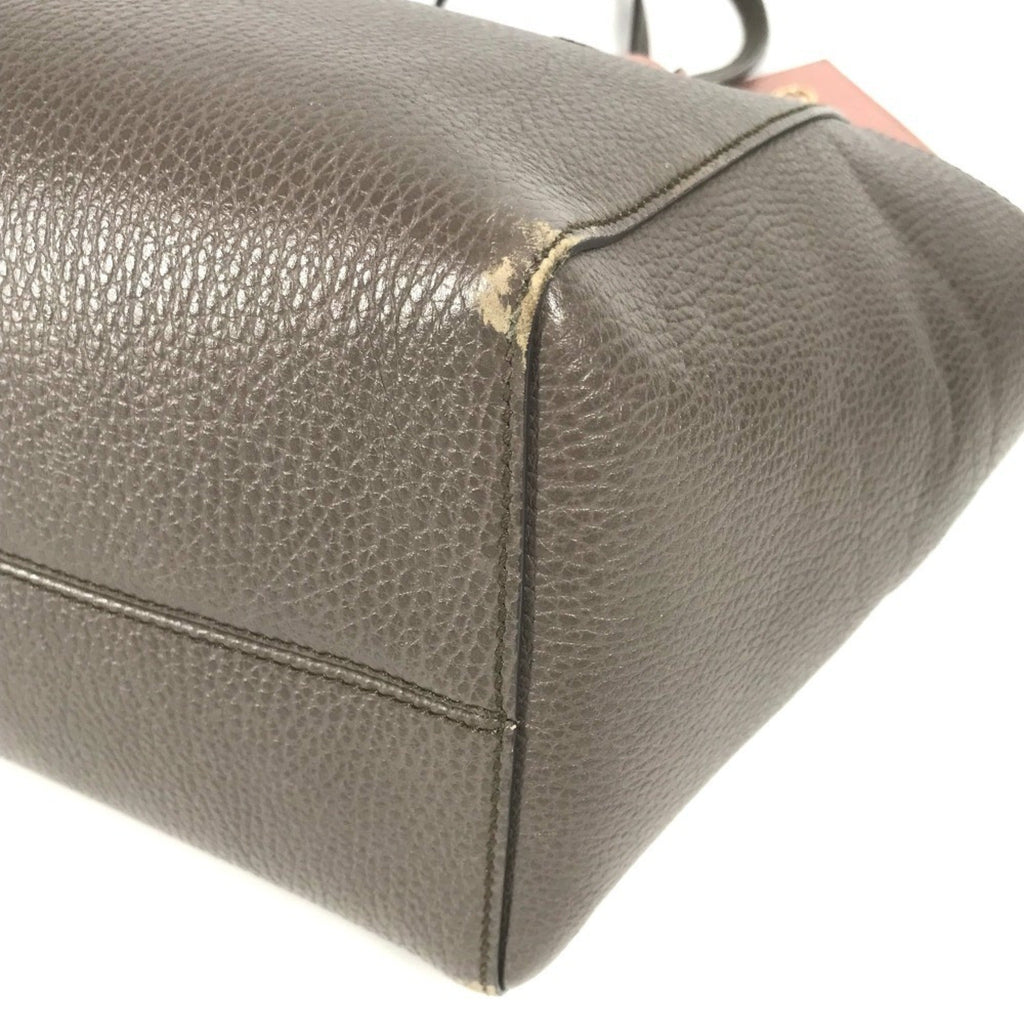 Gucci Gray Pink Leather Shoulder Bag Tote Bag (Pre-Owned)