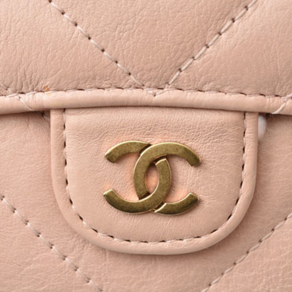 Chanel Baby Pink Leather Wallet (Tri-Fold) (Pre-Owned)