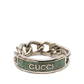 Gucci Silver Light Blue Enamel Silver 925 Band Ring (Pre-Owned)