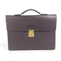 Louis Vuitton Acajou Red Color Wine Taiga Leather Leather Briefcase (Pre-Owned)