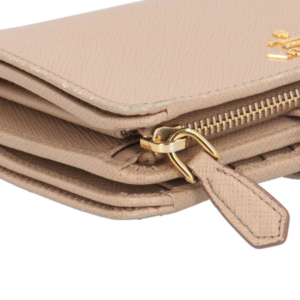Prada Beige Leather Wallet (Bi-Fold) (Pre-Owned)