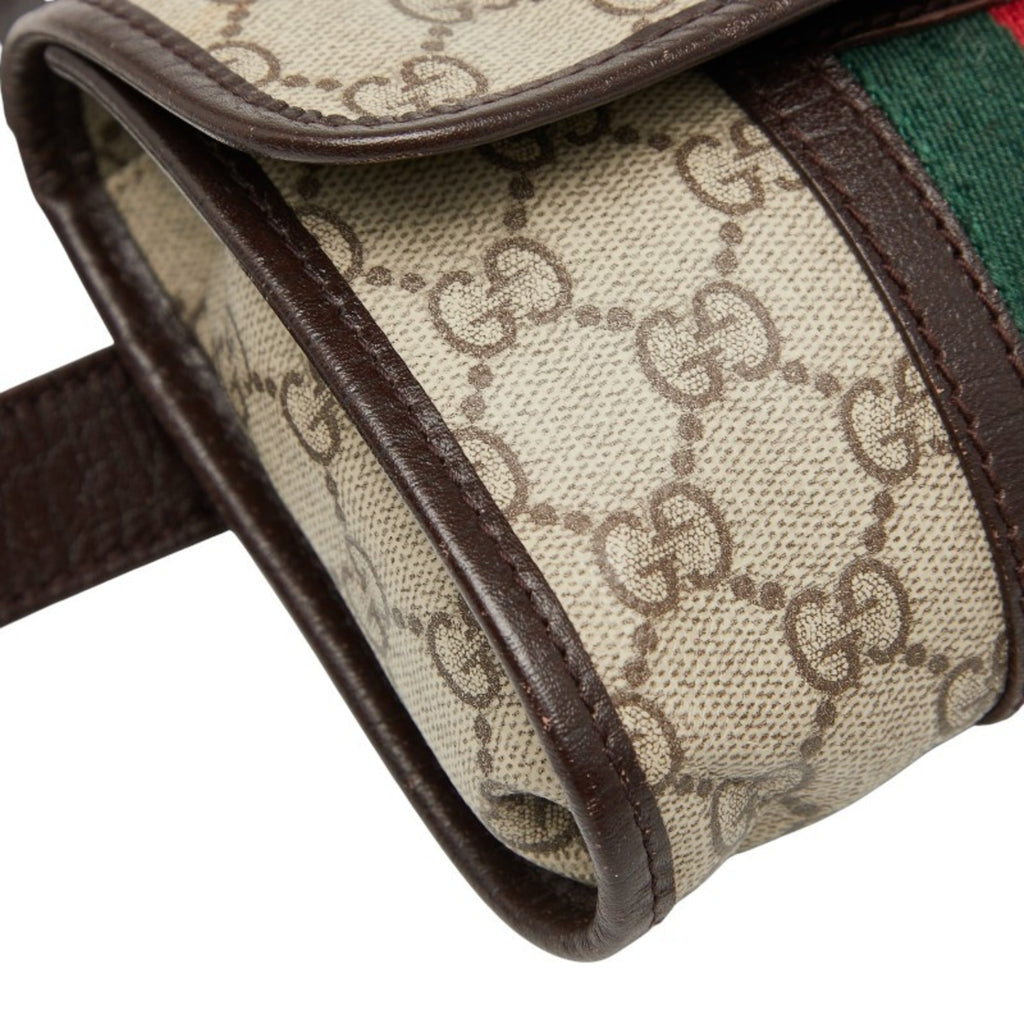Gucci Sherry Line Beige Multi-Color Pvc Leather Sling Bag (Pre-Owned)