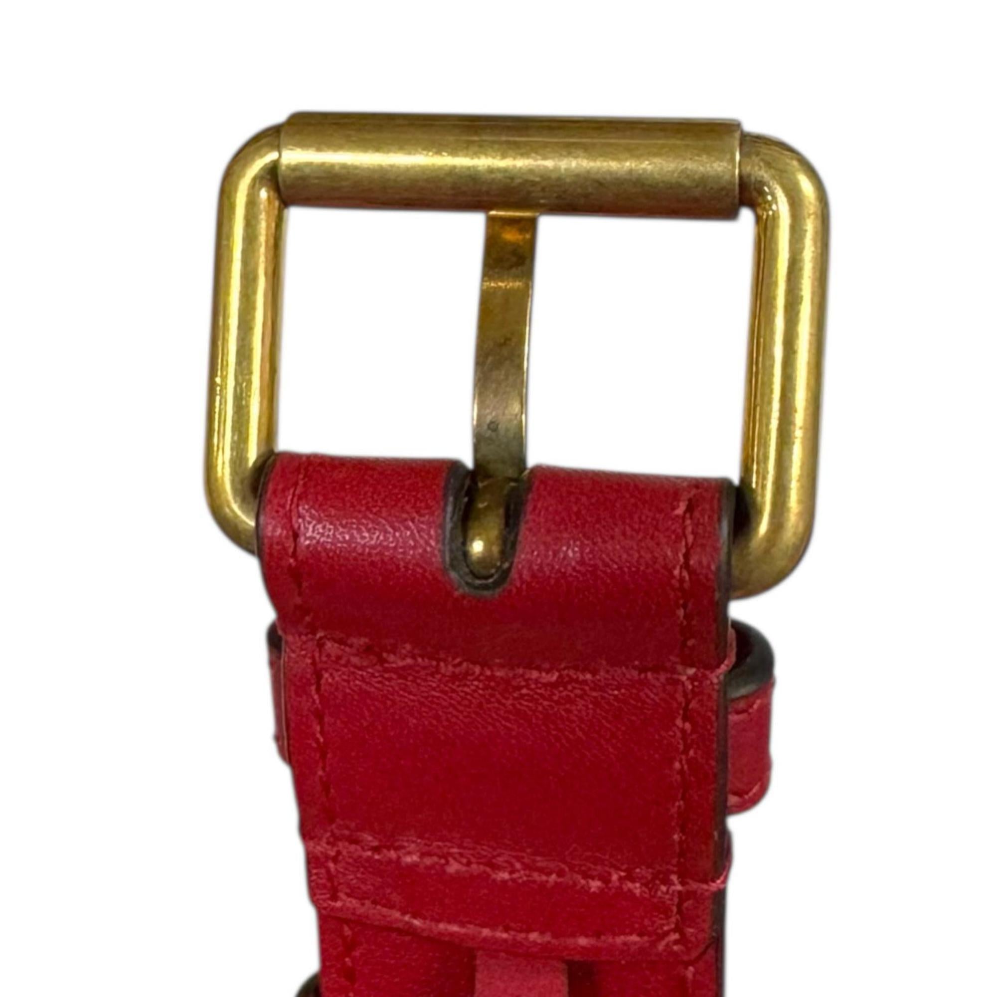 Gucci Red Color Leather Fanny Pack (Pre-Owned)