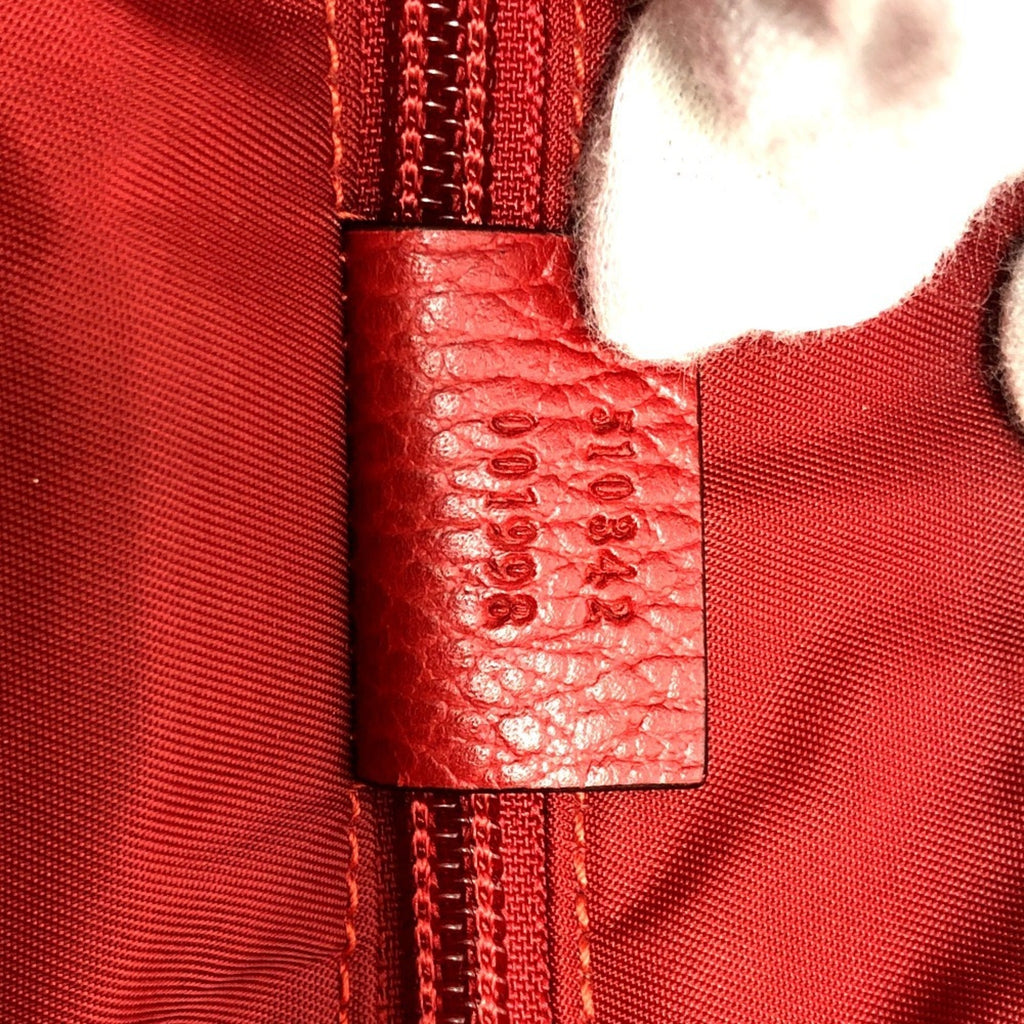 Gucci Red Color Nylon Leather Shoulder Bag (Pre-Owned)