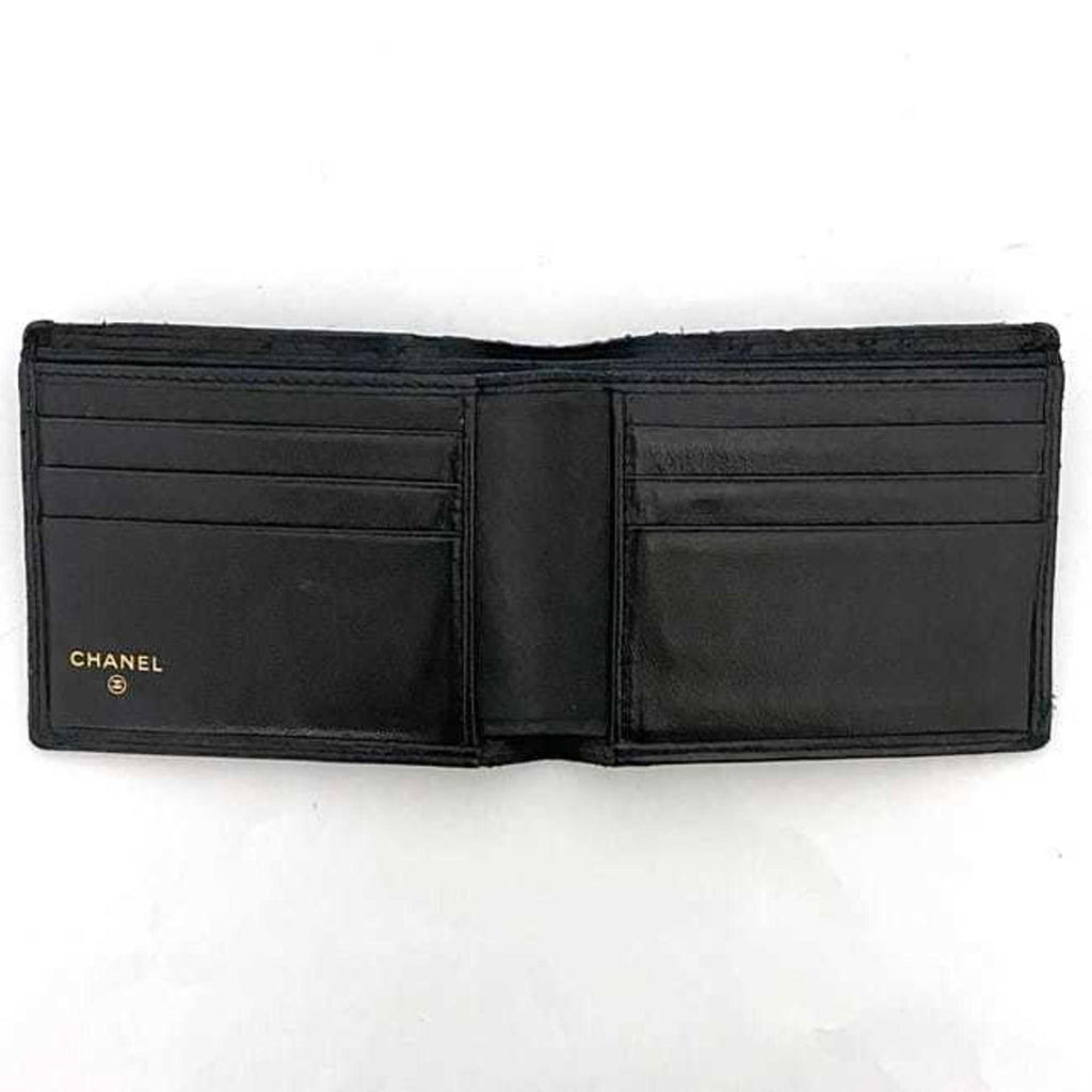 Chanel Black Leather Wallet (Bi-Fold) (Pre-Owned)