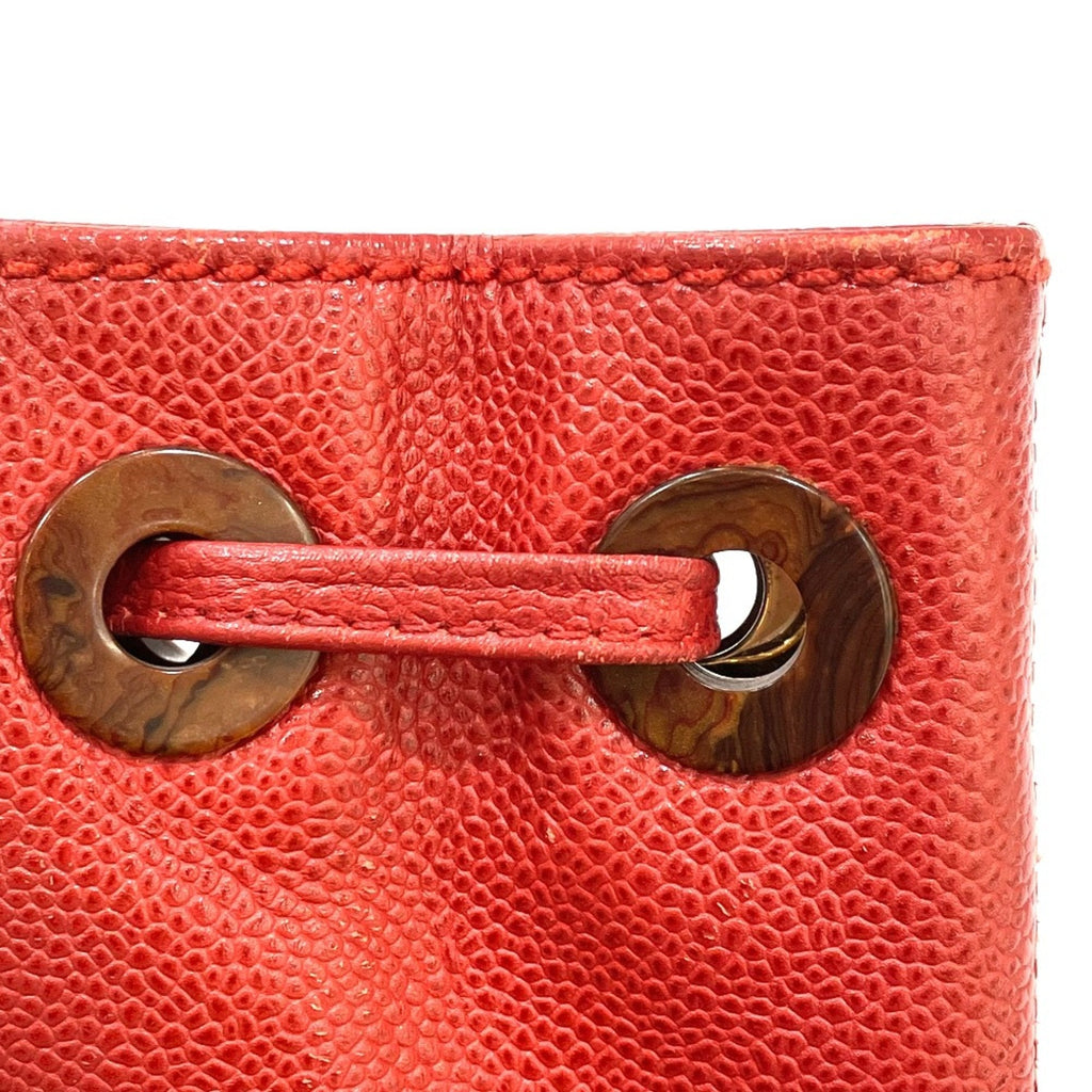 Chanel Red Leather Tote Bag (Pre-Owned)