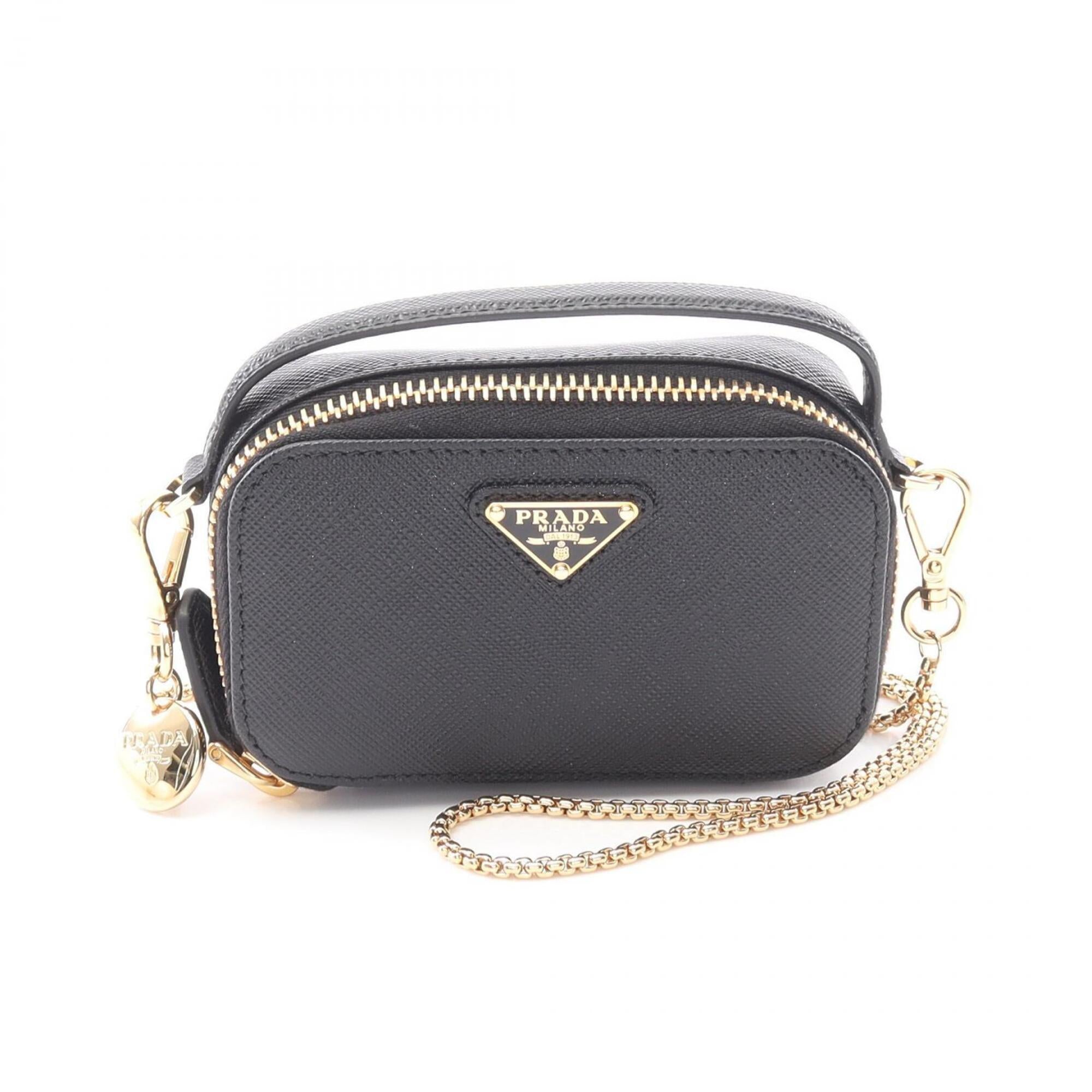 Prada Black Saffiano Triangle Handbag Shoulder Bag (Pre-Owned)