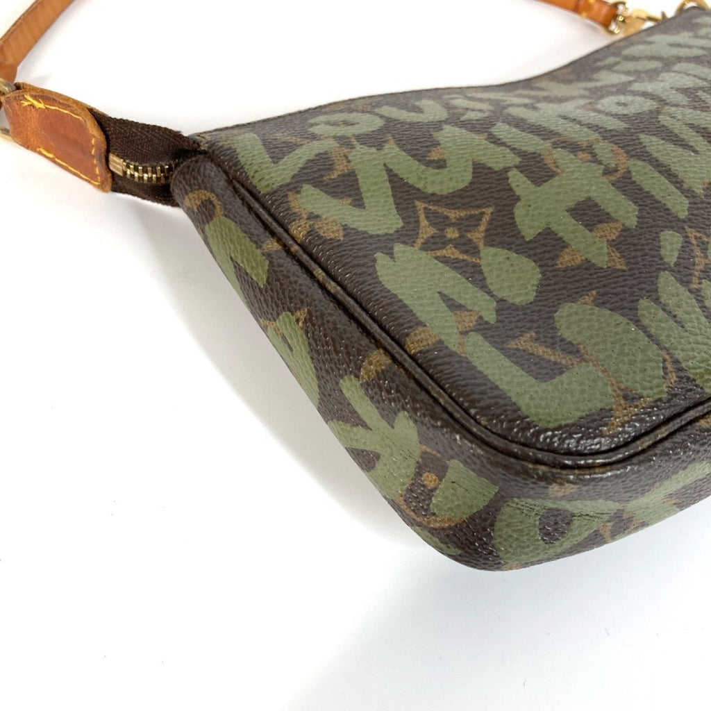 Louis Vuitton Khaki Monogram Graffiti Handbag Pochette Shoulder Bag (Pre-Owned)
