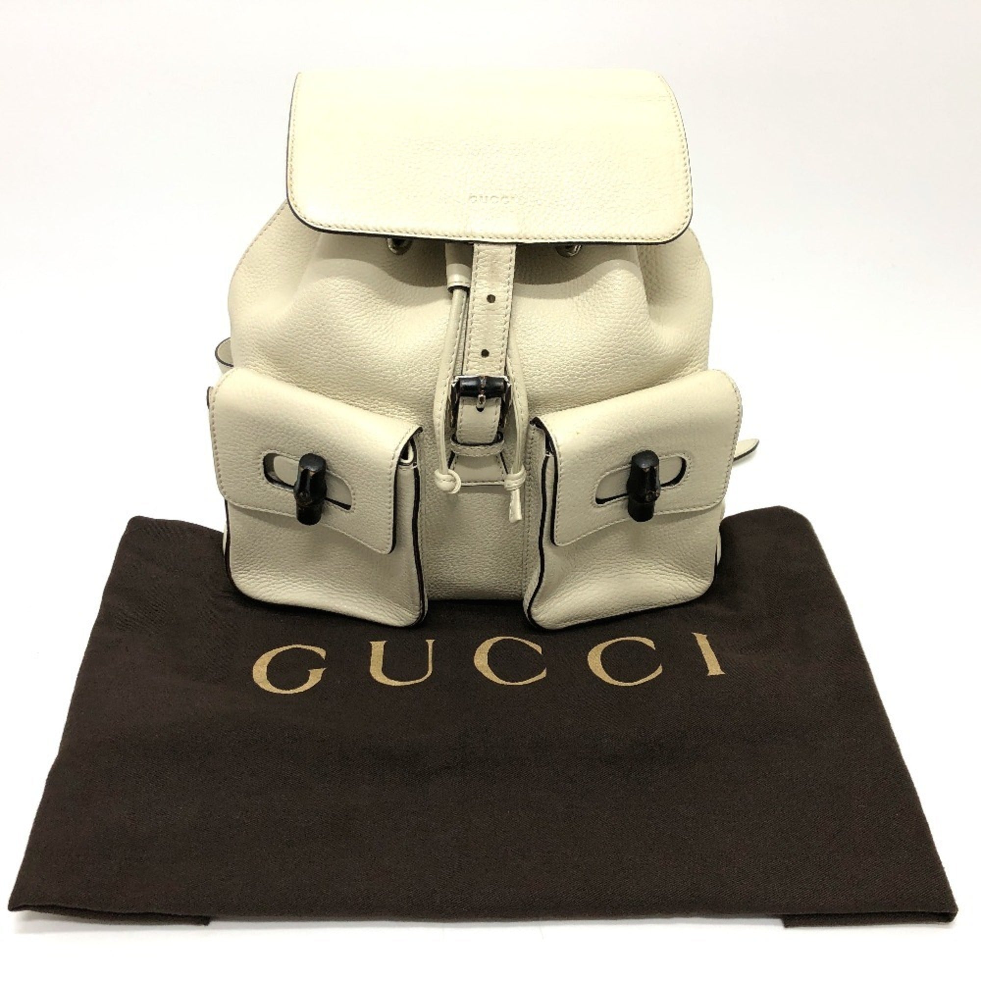 Gucci White Leather Backpack (Pre-Owned)