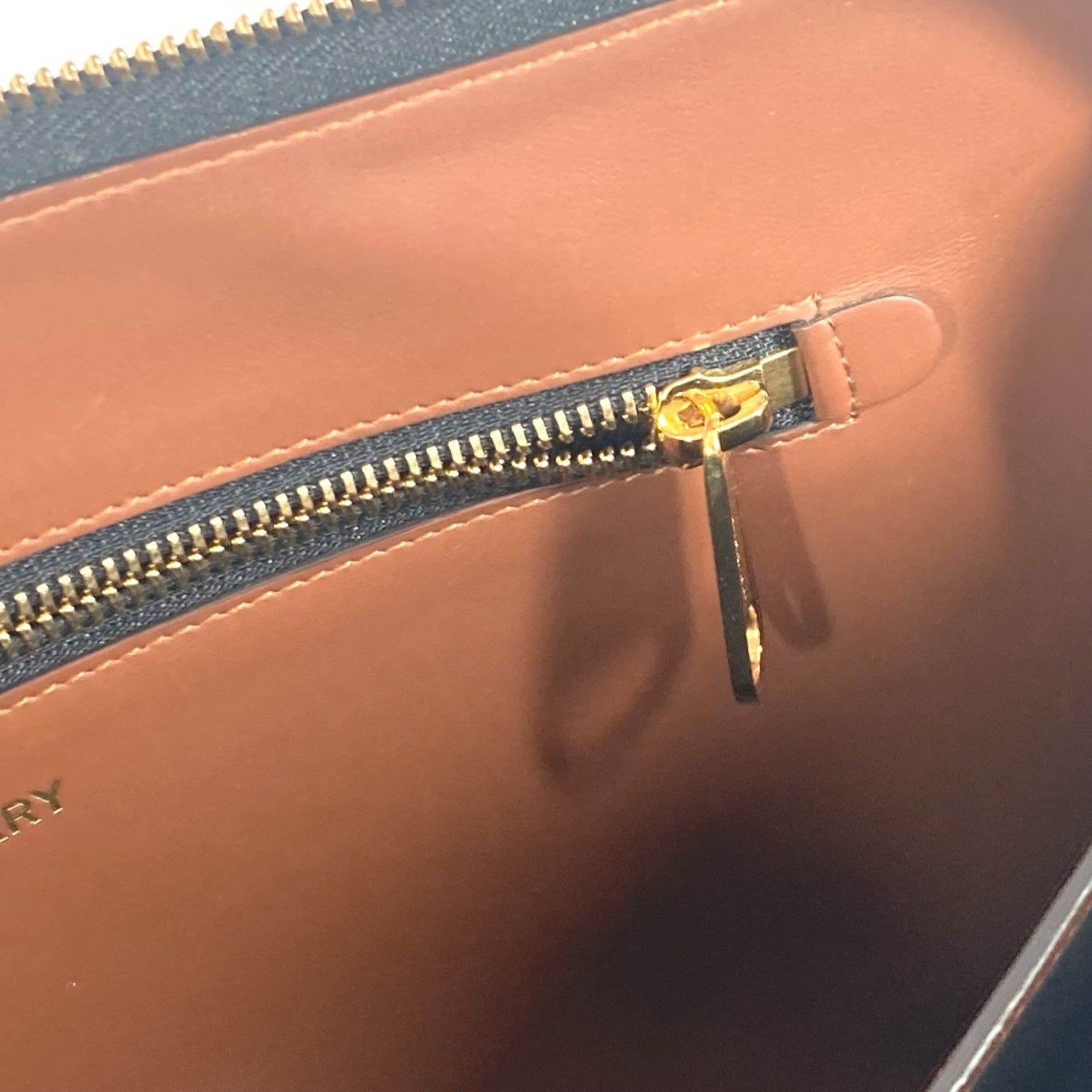 Burberry Brown Leather Canvas Clutch Bag Pouch (Pre-Owned)
