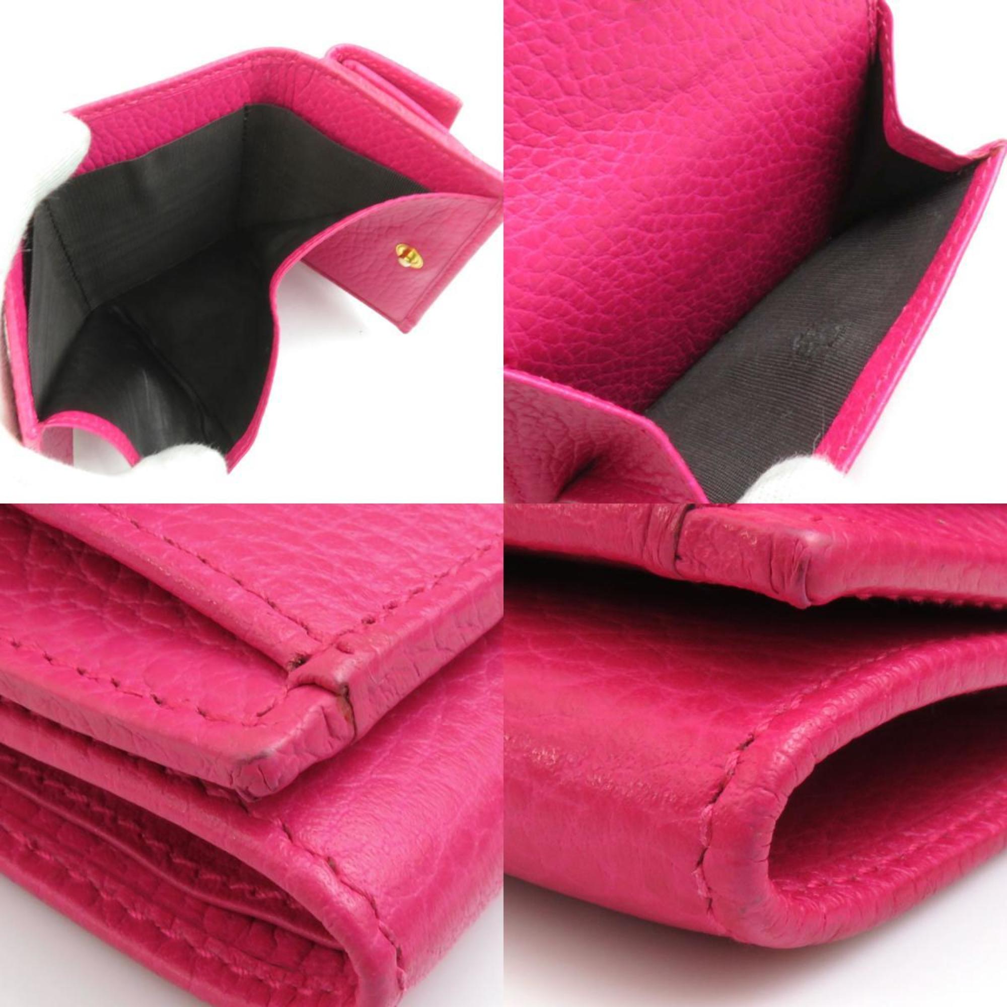 Gucci Pink Leather Wallet (Tri-Fold) (Pre-Owned)