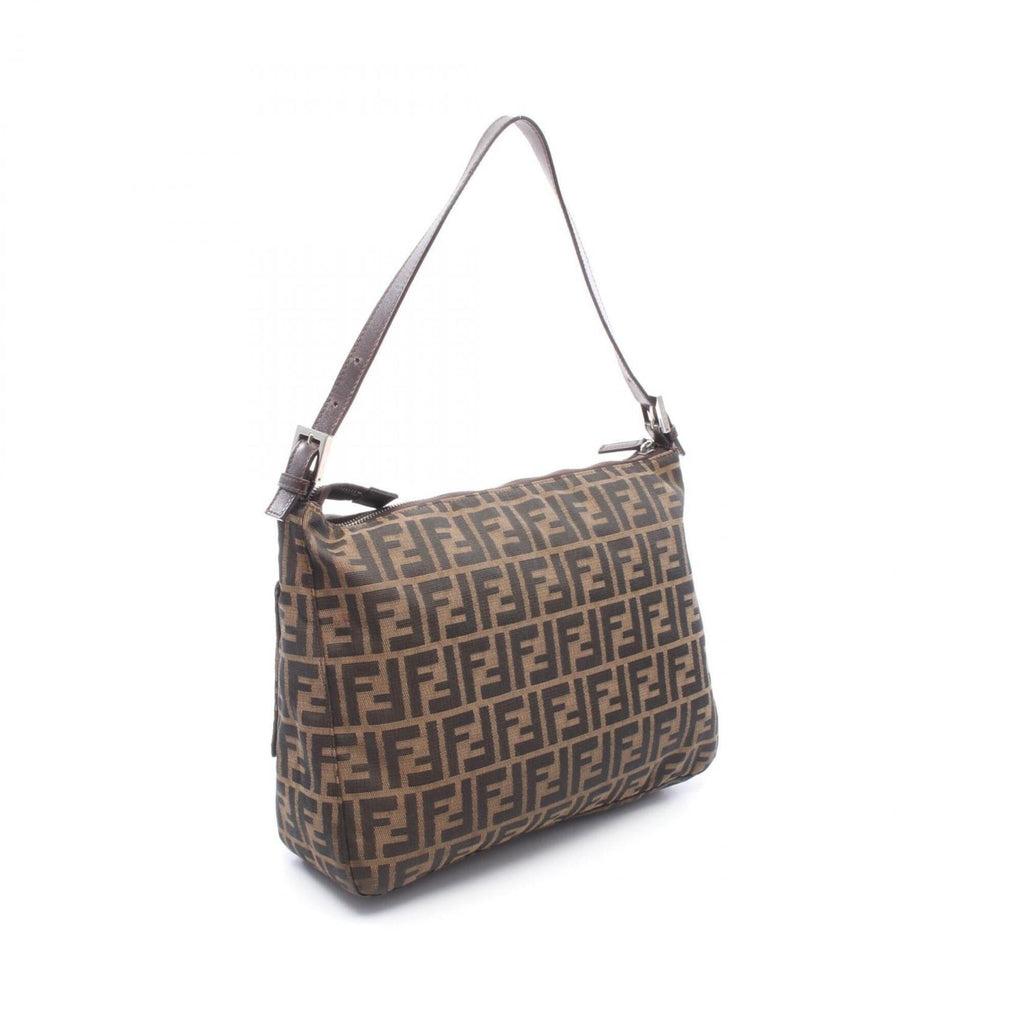 Fendi Brown Canvas Leather Handbag Shoulder Bag (Pre-Owned)