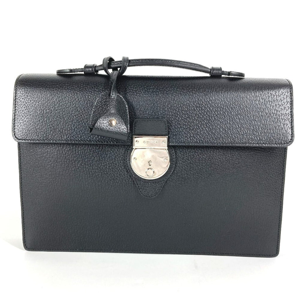Gucci Black Leather Briefcase Handbag (Pre-Owned)