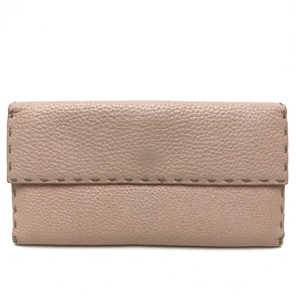 Fendi Pink Leather Long Wallet (Bi-Fold) (Pre-Owned)