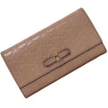 Gucci Beige Pink Leather Long Wallet (Bi-Fold) (Pre-Owned)