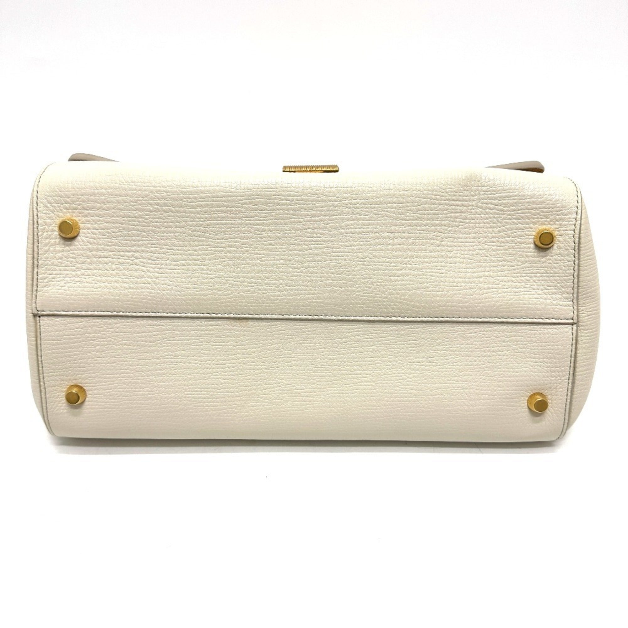 Bottega Veneta Ivory White Leather Shoulder Bag (Pre-Owned)