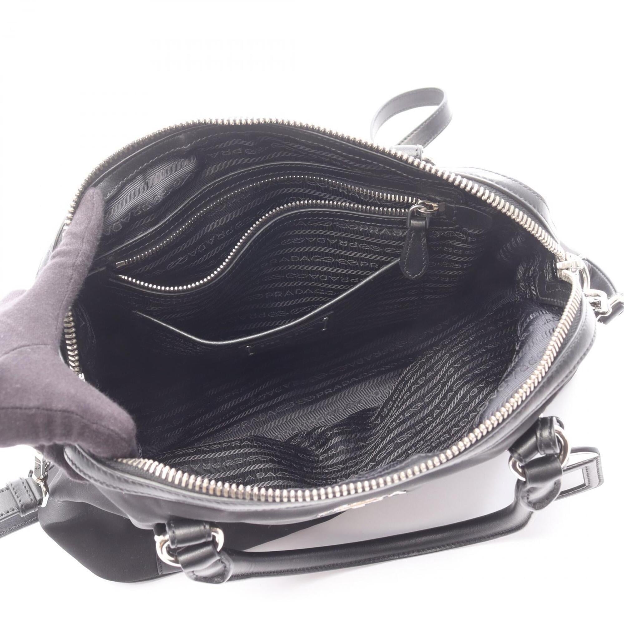 Prada Black Nylon Leather Handbag (Pre-Owned)