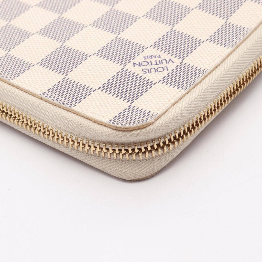 Louis Vuitton White Coated Canvas Damier Azur Pvc Leather Long Wallet (Bi-Fold) (Pre-Owned)