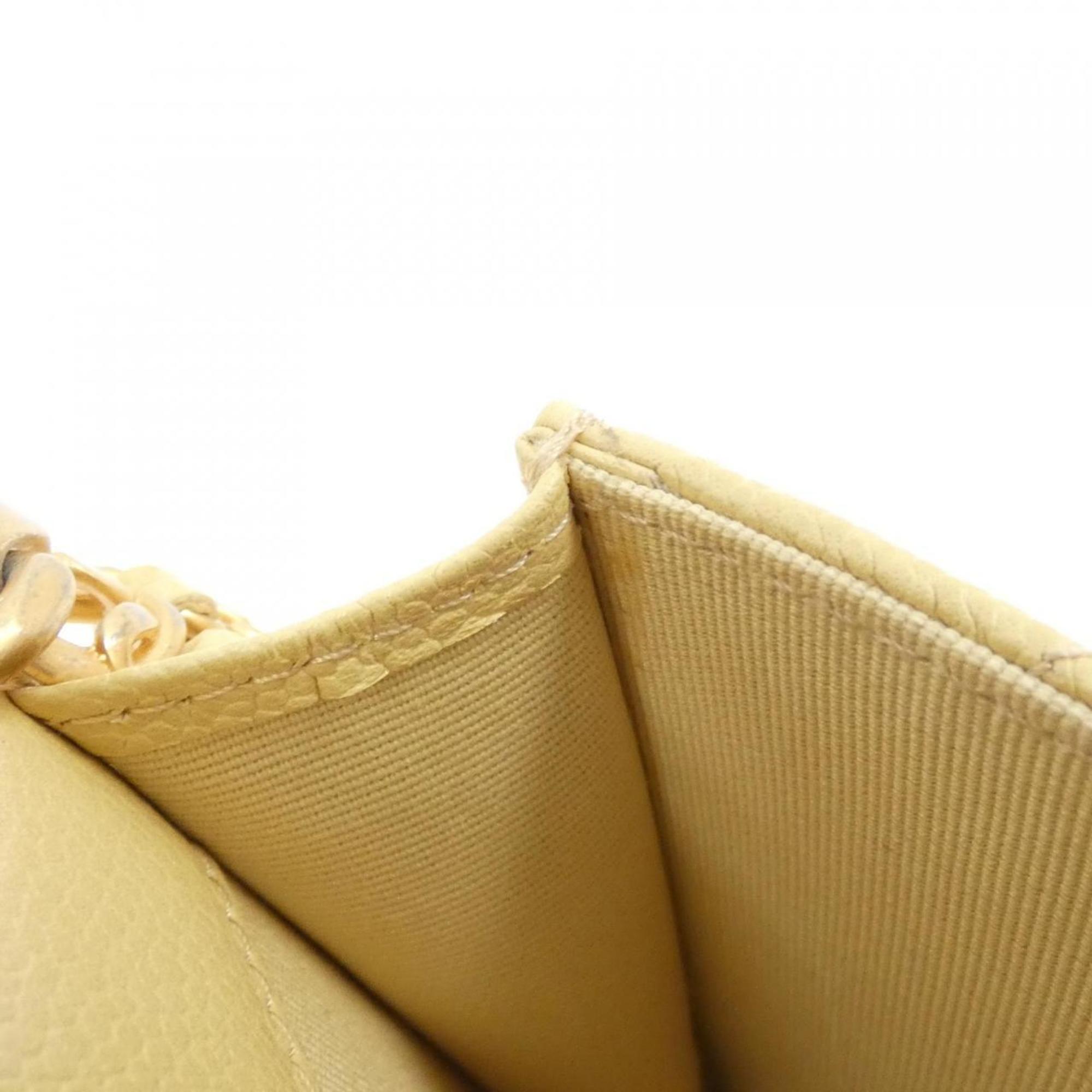 Chanel Yellow Caviar Leather Shoulder Bag (Pre-Owned)
