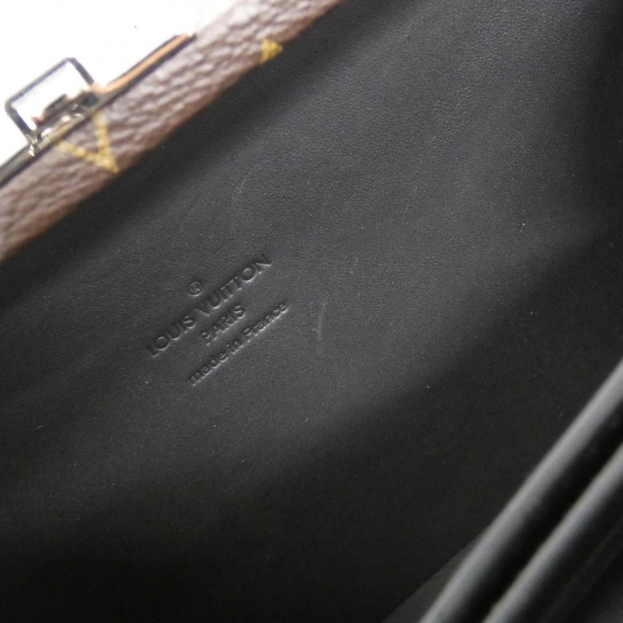 Louis Vuitton Marron Coated Canvas Chain/Shoulder Wallet (Pre-Owned)