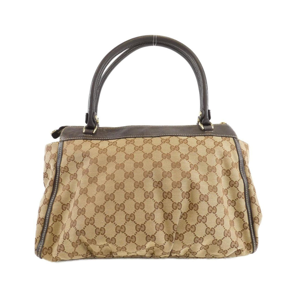 Gucci Beige Brown Gg Canvas Handbag (Pre-Owned)