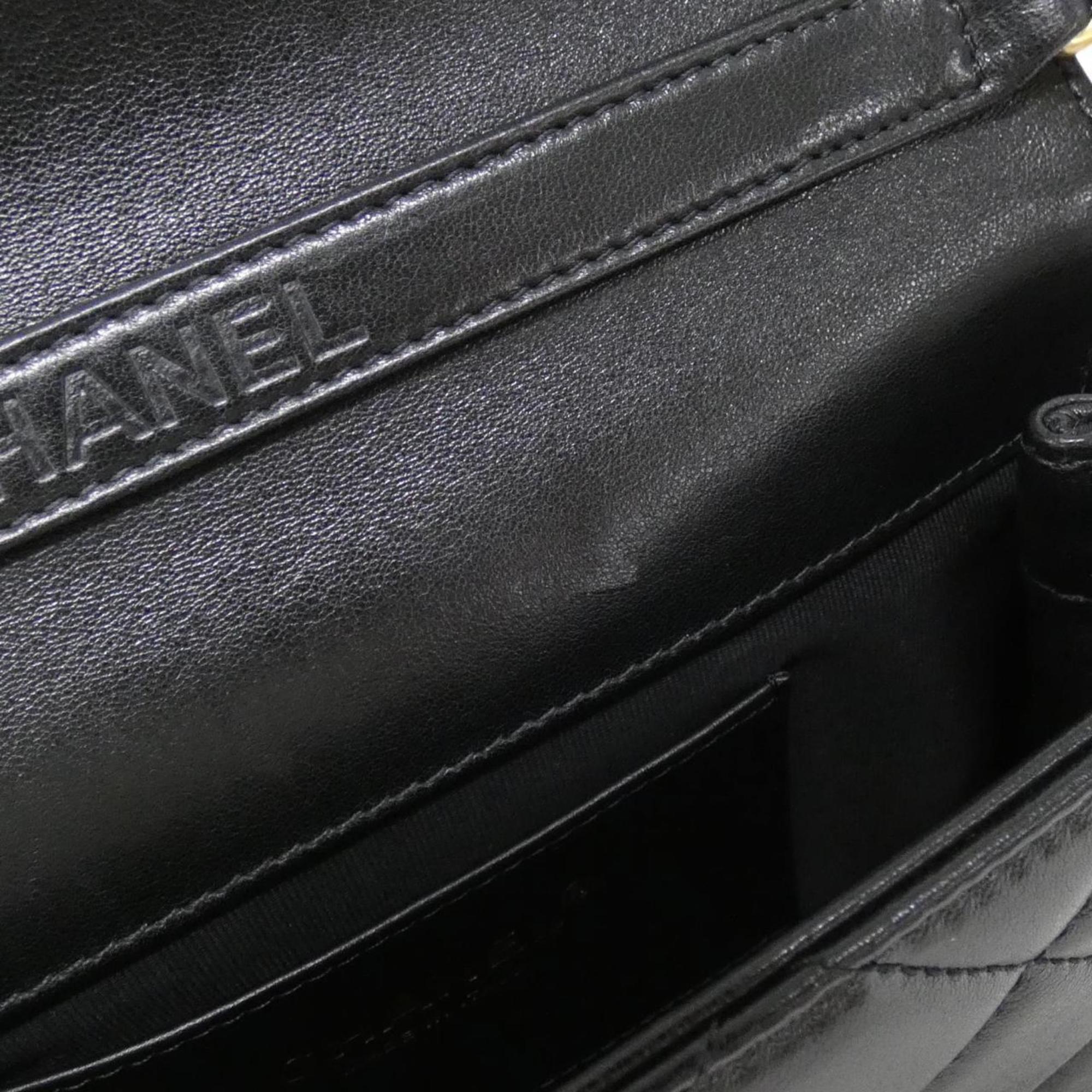 Chanel Black Leather Handbag (Pre-Owned)